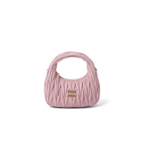 miu miu matelasse pink bag|Powder Pink Wander Matelassé Nappa Leather Hobo .